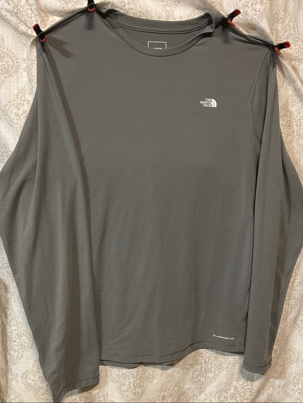 The North Face Men's Long-Sleeve FlashDry Tee in Gray